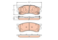 Kit de plaquettes de frein, frein à disque GDB3304 TRW