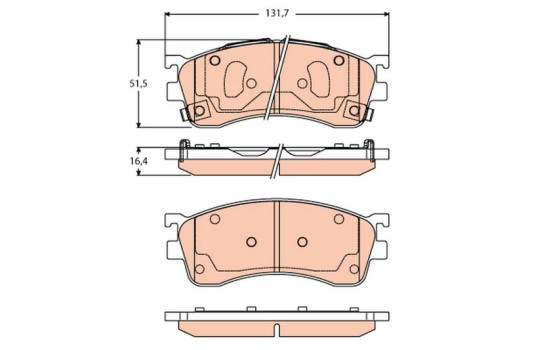 Kit de plaquettes de frein, frein à disque GDB3304 TRW