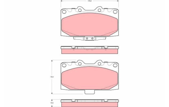 Kit de plaquettes de frein, frein à disque GDB3307 TRW, Image 2