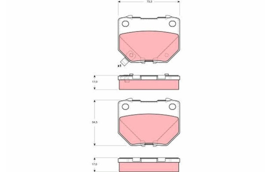 Kit de plaquettes de frein, frein à disque GDB3308 TRW, Image 2
