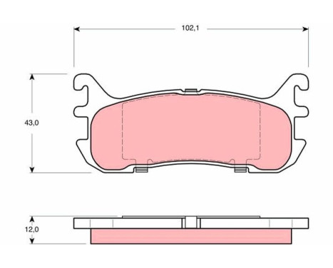 Kit de plaquettes de frein, frein à disque GDB3319 TRW, Image 2