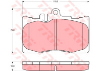 Kit de plaquettes de frein, frein à disque GDB3322 TRW