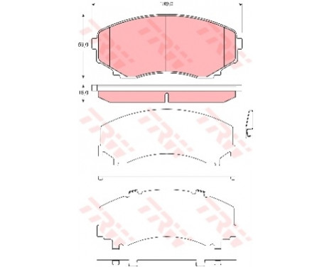 Kit de plaquettes de frein, frein à disque GDB3326 TRW