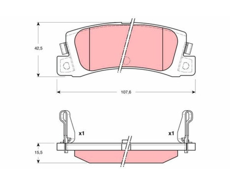 Kit de plaquettes de frein, frein à disque GDB3329 TRW, Image 2