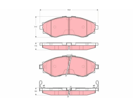 Kit de plaquettes de frein, frein à disque GDB3345 TRW, Image 2