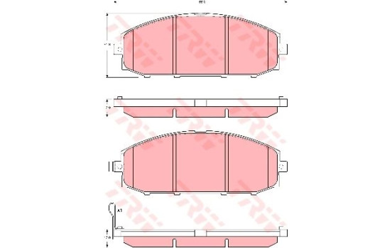 Kit de plaquettes de frein, frein à disque GDB3361 TRW