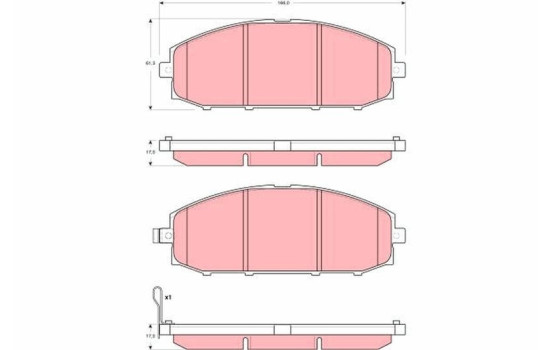 Kit de plaquettes de frein, frein à disque GDB3361 TRW, Image 2