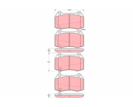 Kit de plaquettes de frein, frein à disque GDB3381 TRW, Image 2