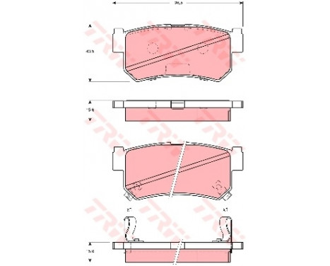 Kit de plaquettes de frein, frein à disque GDB3382 TRW