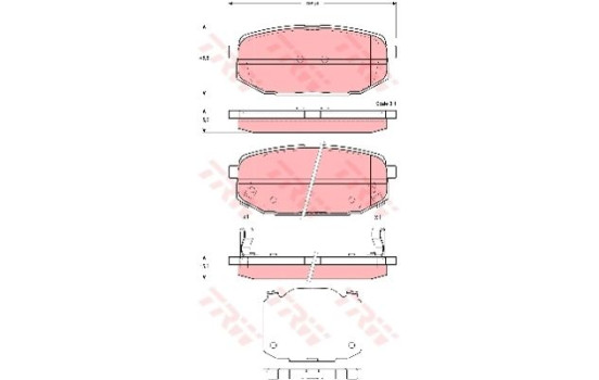 Kit de plaquettes de frein, frein à disque GDB3384 TRW
