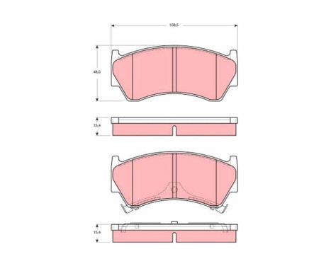 Kit de plaquettes de frein, frein à disque GDB3391 TRW, Image 2