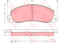 Kit de plaquettes de frein, frein à disque GDB344 TRW