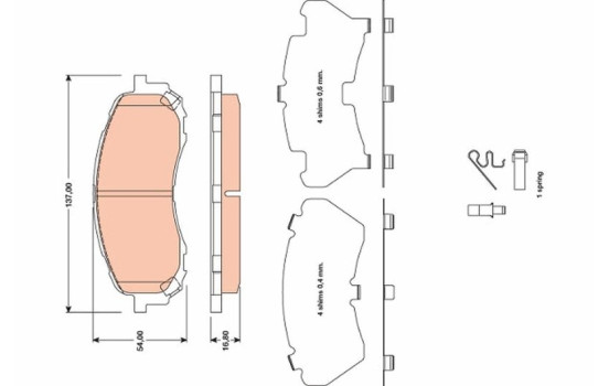 Kit de plaquettes de frein, frein à disque GDB3469 TRW, Image 2