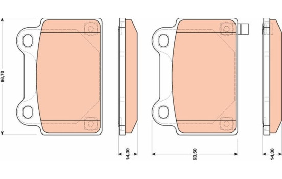 Kit de plaquettes de frein, frein à disque GDB3488 TRW, Image 2