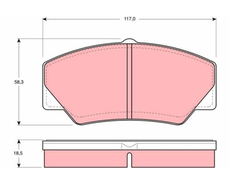 Kit de plaquettes de frein, frein à disque GDB349 TRW, Image 2