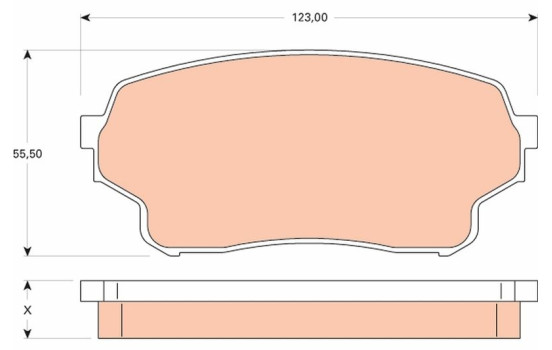 Kit de plaquettes de frein, frein à disque GDB3490 TRW, Image 2