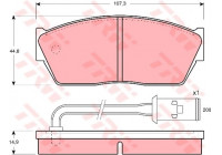 Kit de plaquettes de frein, frein à disque GDB350 TRW