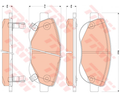 Kit de plaquettes de frein, frein à disque GDB3511 TRW