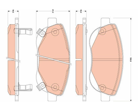 Kit de plaquettes de frein, frein à disque GDB3511 TRW, Image 2