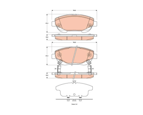 Kit de plaquettes de frein, frein à disque GDB3518 TRW, Image 2