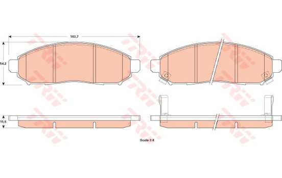 Kit de plaquettes de frein, frein à disque GDB3520 TRW