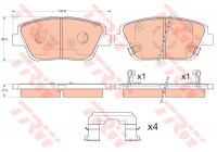 Kit de plaquettes de frein, frein à disque GDB3540 TRW