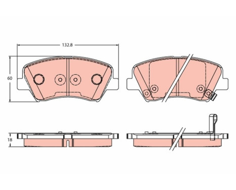 Kit de plaquettes de frein, frein à disque GDB3552 TRW, Image 2