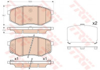 Kit de plaquettes de frein, frein à disque GDB3553 TRW