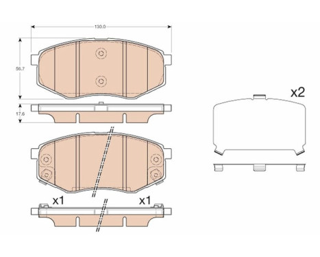 Kit de plaquettes de frein, frein à disque GDB3553 TRW, Image 2