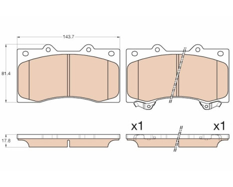 Kit de plaquettes de frein, frein à disque GDB3560 TRW