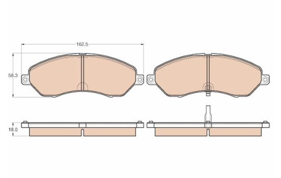 Kit de plaquettes de frein, frein à disque GDB3564 TRW