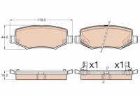 Kit de plaquettes de frein, frein à disque GDB3565 TRW