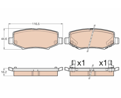 Kit de plaquettes de frein, frein à disque GDB3565 TRW