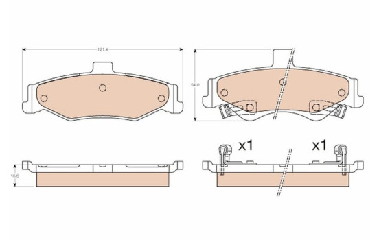 Kit de plaquettes de frein, frein à disque GDB3570 TRW