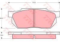 Kit de plaquettes de frein, frein à disque GDB358 TRW