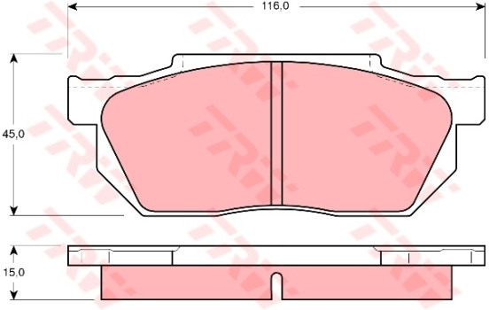 Kit de plaquettes de frein, frein à disque GDB358 TRW