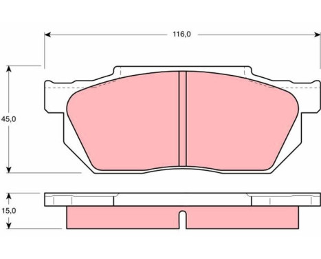 Kit de plaquettes de frein, frein à disque GDB358 TRW, Image 2