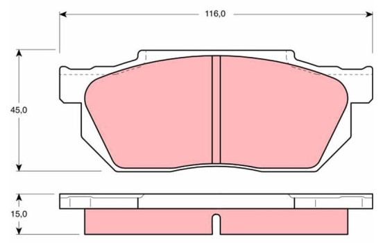 Kit de plaquettes de frein, frein à disque GDB358 TRW, Image 2