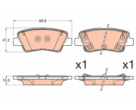 Kit de plaquettes de frein, frein à disque GDB3594 TRW