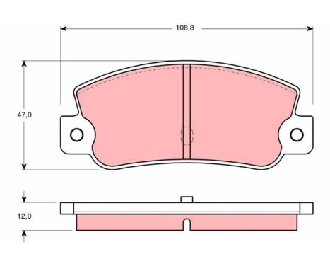 Kit de plaquettes de frein, frein à disque GDB360 TRW, Image 2