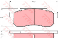 Kit de plaquettes de frein, frein à disque GDB361 TRW
