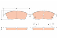 Kit de plaquettes de frein, frein à disque GDB3613 TRW