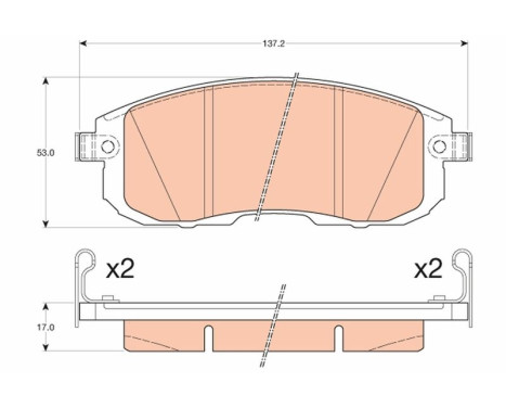 Kit de plaquettes de frein, frein à disque GDB3616 TRW, Image 2