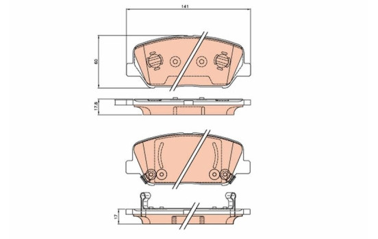 Kit de plaquettes de frein, frein à disque GDB3621 TRW