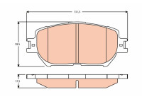 Kit de plaquettes de frein, frein à disque GDB3628 TRW