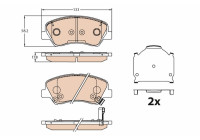 Kit de plaquettes de frein, frein à disque GDB3630 TRW