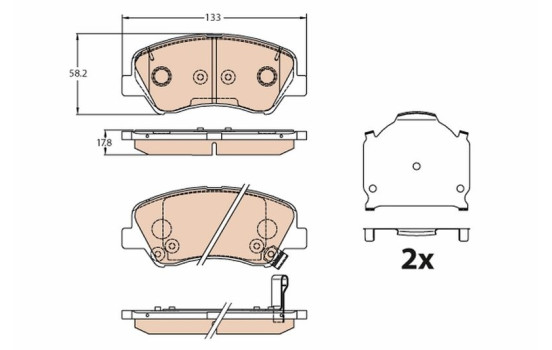 Kit de plaquettes de frein, frein à disque GDB3630 TRW