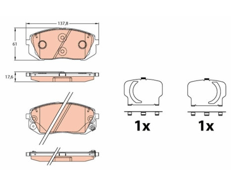 Kit de plaquettes de frein, frein à disque GDB3642 TRW, Image 2