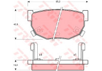 Kit de plaquettes de frein, frein à disque GDB368 TRW
