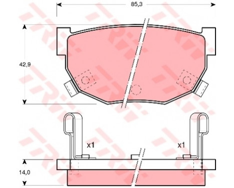 Kit de plaquettes de frein, frein à disque GDB368 TRW